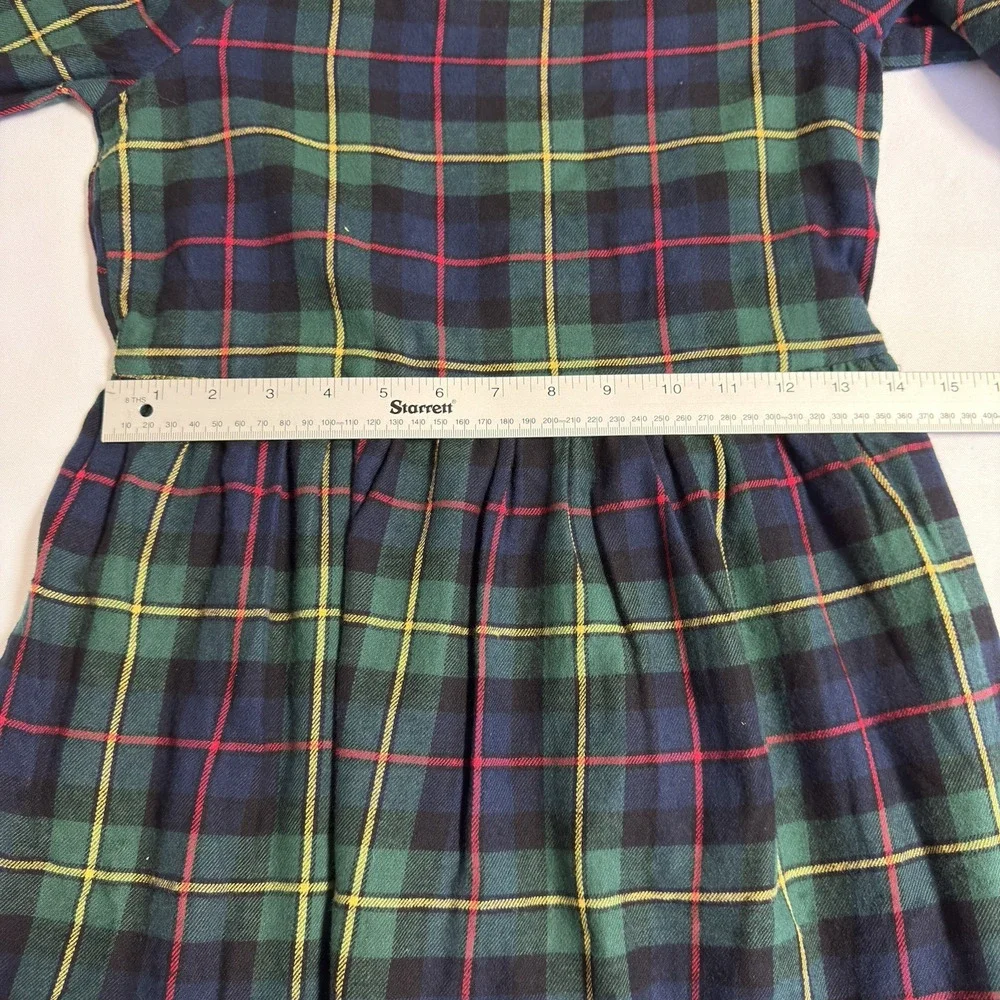 The Children's Place Plaid Flannel Dress Girl's Size 14 Navy/Green